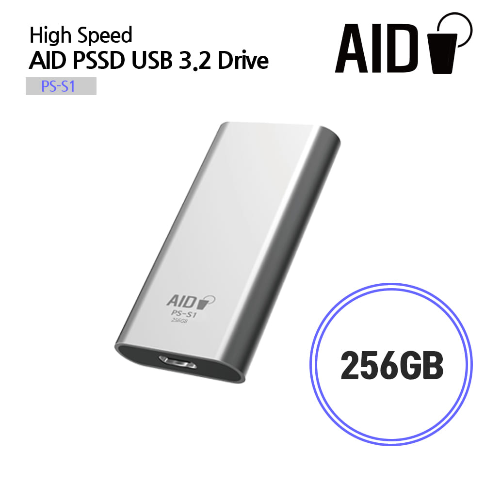 [AID] 포터블 외장 SSD USB3.2 GEN2 PS-S1-256G 256기가 400MB/S