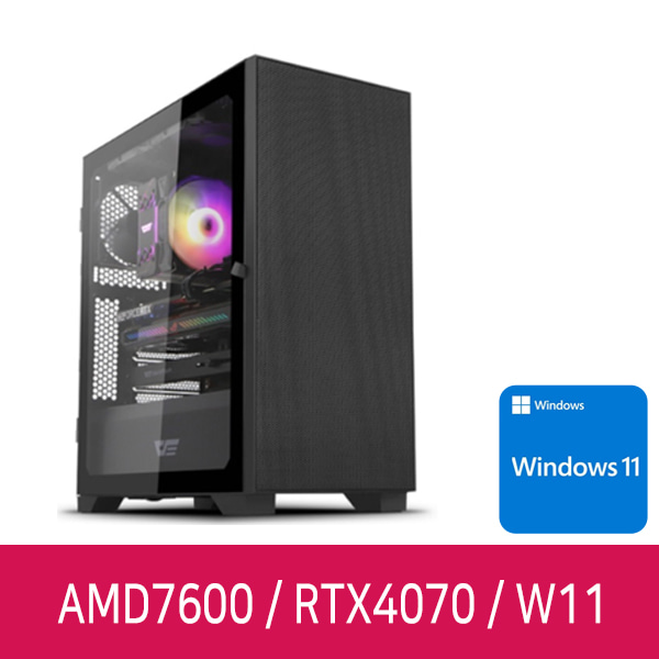 AID AMD 7600_16G 500GB RTX 4070 WIN11 게이밍 컴퓨터 본체 조립 PC